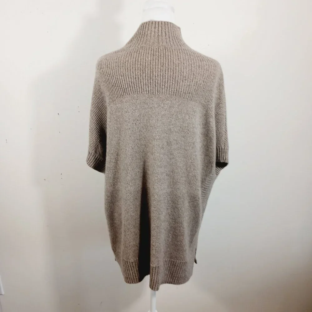 NWOT Cashmere Oversized Pullover Sweater by Isaac Mizrahi XS/S Roomy Cream/Tan